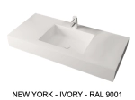 Plan vasque Design, sur mesure, Largeur 60 à 200 cm x Profondeur 40 à 60 cm, résine minérale de couleurs, Finition lisse mate, Livraison Offerte et Rapide.